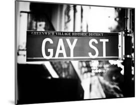 Urban Sign, Gay Street, Greenwich Village District, Manhattan, New York, Old-Philippe Hugonnard-Mounted Photographic Print