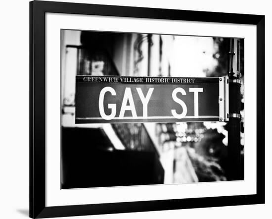 Urban Sign, Gay Street, Greenwich Village District, Manhattan, New York, Old-Philippe Hugonnard-Framed Photographic Print