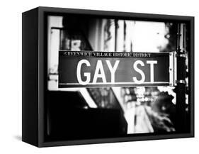 Urban Sign, Gay Street, Greenwich Village District, Manhattan, New York, Old-Philippe Hugonnard-Framed Stretched Canvas