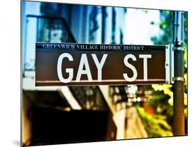 Urban Sign, Gay Street, Greenwich Village District, Manhattan, New York, USA, Colors Photography-Philippe Hugonnard-Mounted Photographic Print