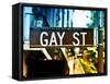 Urban Sign, Gay Street, Greenwich Village District, Manhattan, New York, USA, Colors Photography-Philippe Hugonnard-Framed Stretched Canvas