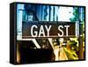 Urban Sign, Gay Street, Greenwich Village District, Manhattan, New York, USA, Colors Photography-Philippe Hugonnard-Framed Stretched Canvas