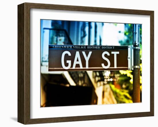 Urban Sign, Gay Street, Greenwich Village District, Manhattan, New York, USA, Colors Photography-Philippe Hugonnard-Framed Premium Photographic Print