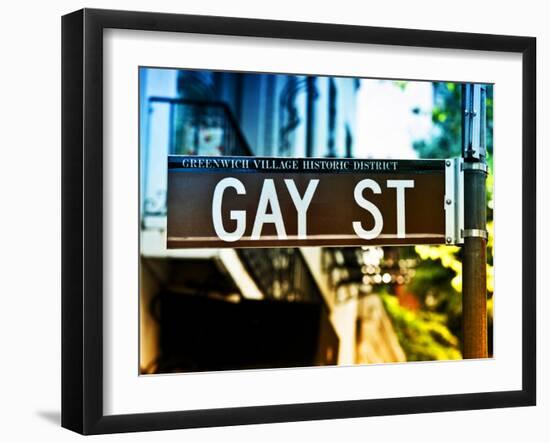 Urban Sign, Gay Street, Greenwich Village District, Manhattan, New York, USA, Colors Photography-Philippe Hugonnard-Framed Premium Photographic Print