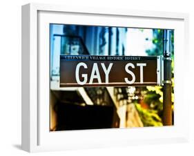 Urban Sign, Gay Street, Greenwich Village District, Manhattan, New York, USA, Colors Photography-Philippe Hugonnard-Framed Premium Photographic Print