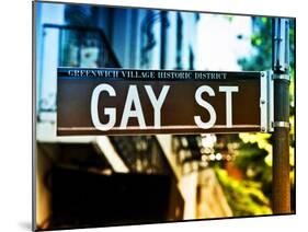 Urban Sign, Gay Street, Greenwich Village District, Manhattan, New York, USA, Colors Photography-Philippe Hugonnard-Mounted Premium Photographic Print