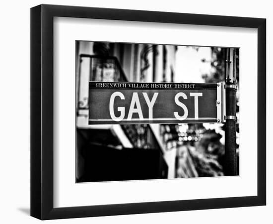 Urban Sign, Gay Street, Greenwich Village District, Manhattan, New York, USA-Philippe Hugonnard-Framed Photographic Print