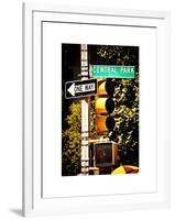 Urban Signs, Central Park, Manhattan, New York, United States, White Frame, Full Size Photography-Philippe Hugonnard-Framed Art Print