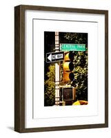 Urban Signs, Central Park, Manhattan, New York, United States, White Frame, Full Size Photography-Philippe Hugonnard-Framed Art Print