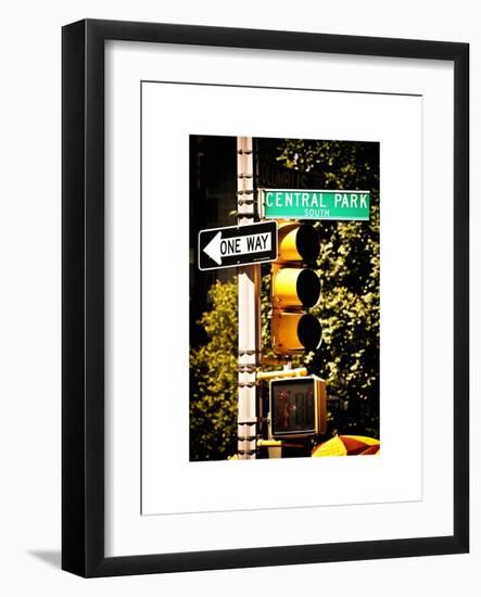 Urban Signs, Central Park, Manhattan, New York, United States, White Frame, Full Size Photography-Philippe Hugonnard-Framed Art Print