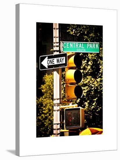 Urban Signs, Central Park, Manhattan, New York, United States, White Frame, Full Size Photography-Philippe Hugonnard-Stretched Canvas