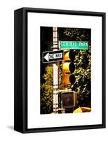 Urban Signs, Central Park, Manhattan, New York, United States, White Frame, Full Size Photography-Philippe Hugonnard-Framed Stretched Canvas