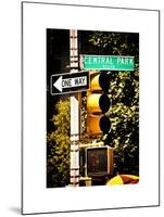 Urban Signs, Central Park, Manhattan, New York, United States, White Frame, Full Size Photography-Philippe Hugonnard-Mounted Art Print