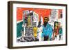 Urban Sketch of People on the Street-JoeBakal-Framed Art Print