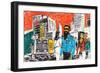Urban Sketch of People on the Street-JoeBakal-Framed Art Print