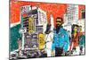 Urban Sketch of People on the Street-JoeBakal-Mounted Art Print