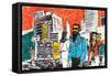 Urban Sketch of People on the Street-JoeBakal-Framed Stretched Canvas