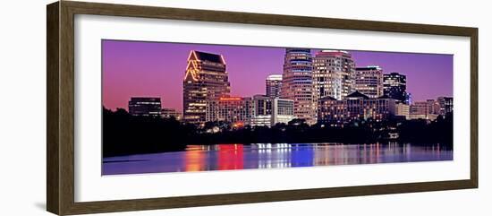 Urban Skyline at Night, Austin, Texas, USA-null-Framed Photographic Print