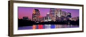 Urban Skyline at Night, Austin, Texas, USA-null-Framed Photographic Print