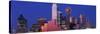 Urban Skyline at Night, Dallas, Texas, USA-null-Stretched Canvas