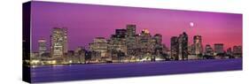 Urban Skyline by the Shore at Night, Boston, Massachusetts, USA-null-Stretched Canvas