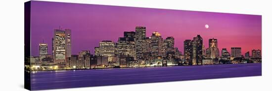 Urban Skyline by the Shore at Night, Boston, Massachusetts, USA-null-Stretched Canvas