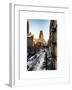 Urban Snowy Winter Landscape with Views over a Fire Escape in Facade of Building-Philippe Hugonnard-Framed Art Print