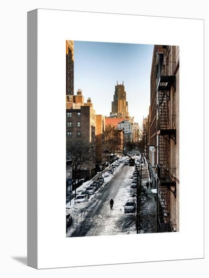 Urban Snowy Winter Landscape with Views over a Fire Escape in Facade of Building-Philippe Hugonnard-Stretched Canvas