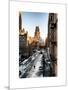 Urban Snowy Winter Landscape with Views over a Fire Escape in Facade of Building-Philippe Hugonnard-Mounted Art Print