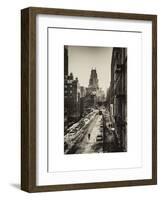 Urban Snowy Winter Landscape with Views over a Fire Escape in Facade of Building-Philippe Hugonnard-Framed Art Print