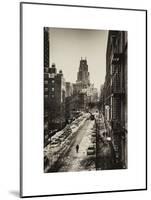 Urban Snowy Winter Landscape with Views over a Fire Escape in Facade of Building-Philippe Hugonnard-Mounted Art Print