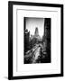 Urban Snowy Winter Landscape with Views over a Fire Escape in Facade of Building-Philippe Hugonnard-Framed Art Print