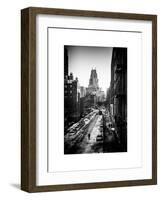 Urban Snowy Winter Landscape with Views over a Fire Escape in Facade of Building-Philippe Hugonnard-Framed Art Print