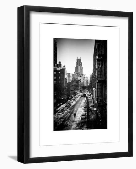 Urban Snowy Winter Landscape with Views over a Fire Escape in Facade of Building-Philippe Hugonnard-Framed Art Print