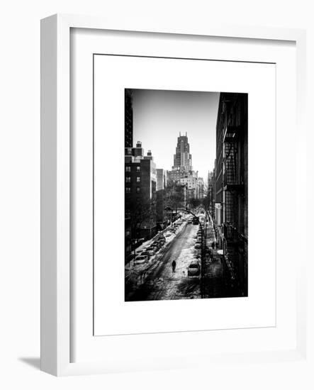 Urban Snowy Winter Landscape with Views over a Fire Escape in Facade of Building-Philippe Hugonnard-Framed Art Print