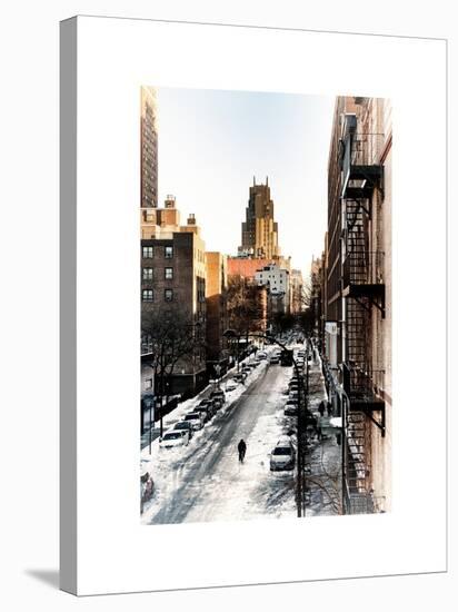 Urban Snowy Winter Landscape with Views over a Fire Escape in Facade of Building-Philippe Hugonnard-Stretched Canvas