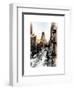 Urban Snowy Winter Landscape with Views over a Fire Escape in Facade of Building-Philippe Hugonnard-Framed Art Print