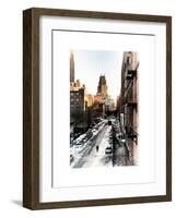 Urban Snowy Winter Landscape with Views over a Fire Escape in Facade of Building-Philippe Hugonnard-Framed Art Print