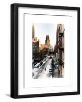 Urban Snowy Winter Landscape with Views over a Fire Escape in Facade of Building-Philippe Hugonnard-Framed Art Print