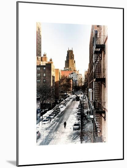 Urban Snowy Winter Landscape with Views over a Fire Escape in Facade of Building-Philippe Hugonnard-Mounted Art Print