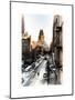 Urban Snowy Winter Landscape with Views over a Fire Escape in Facade of Building-Philippe Hugonnard-Mounted Art Print