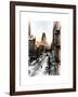 Urban Snowy Winter Landscape with Views over a Fire Escape in Facade of Building-Philippe Hugonnard-Framed Art Print