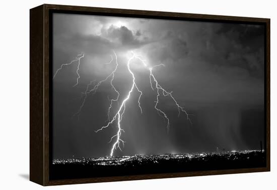 Urban Storm BW-Douglas Taylor-Framed Stretched Canvas