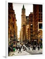 Urban Street Scene in Broadway at Sunset - Canal Street - Manhattan - New York City-Philippe Hugonnard-Framed Photographic Print