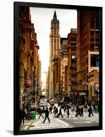 Urban Street Scene in Broadway at Sunset - Canal Street - Manhattan - New York City-Philippe Hugonnard-Framed Photographic Print