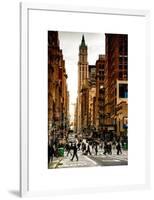 Urban Street Scene in Broadway at Sunset - Canal Street - Manhattan - New York-Philippe Hugonnard-Framed Art Print