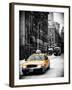 Urban Street Scene with a Yellow Taxi in Snow-Philippe Hugonnard-Framed Photographic Print
