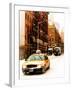 Urban Street Scene with a Yellow Taxi in Snow-Philippe Hugonnard-Framed Photographic Print