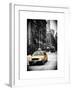 Urban Street Scene with a Yellow Taxi in Snow-Philippe Hugonnard-Framed Art Print