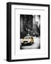 Urban Street Scene with a Yellow Taxi in Snow-Philippe Hugonnard-Framed Art Print